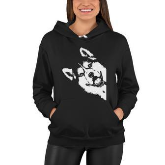 Cute Siberian Husky Dog Face Pup Pet Puppy Lover Dad Mom Gift Women Hoodie - Monsterry CA