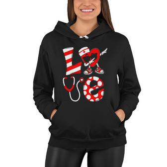 Dabbing Heart With Nurse Hat Funny Valentine Day Women Hoodie - Monsterry CA
