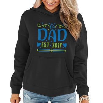 Dad Est 2019 Expecting Baby Fathers Day Gifts Cute Designs Women Hoodie - Thegiftio UK