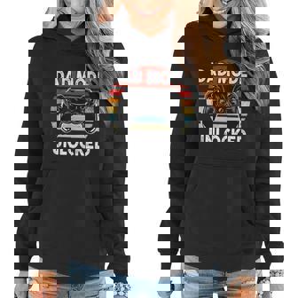 Dad Mode Unlocked Gamer Player Father Mother Family Love Graphic Design Printed Casual Daily Basic Women Hoodie - Thegiftio
