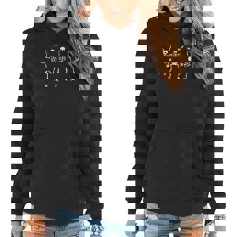 Dancing Skeletons Dance Challenge Halloween Scary Skeleton V3 Women Hoodie Graphic Print Hooded Sweatshirt - Thegiftio UK