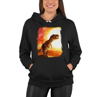 Desert Sun Galaxy Trex Dinosaur Women Hoodie - Monsterry