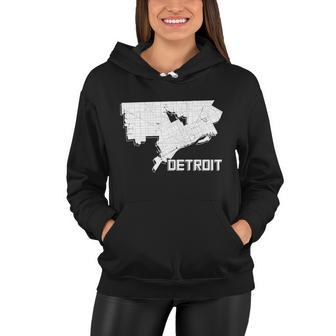 Detroit Illustration Map Tshirt Women Hoodie - Monsterry AU