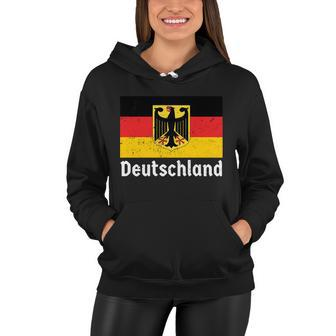 Distress German Deutschland Flag Women Hoodie - Monsterry CA