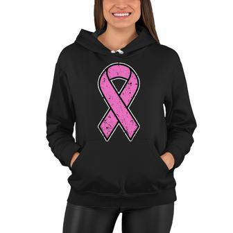 Distressed Breast Cancer Awareness Pink Ribbon Tshirt Women Hoodie - Monsterry