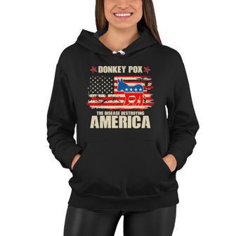 Distressed Donkey Pox The Disease Destroying America Women Hoodie - Monsterry DE