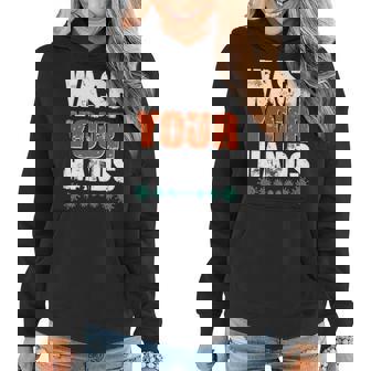 Distressed Wash Your Hands Funny Graphic Design Printed Casual Daily Basic Women Hoodie - Thegiftio