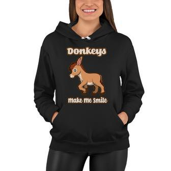 Donkeys Smile Cute Mule Cute Gift Women Hoodie - Monsterry