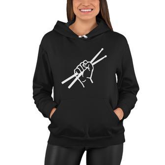 Drums Music Drumsticks Musician Women Hoodie - Monsterry