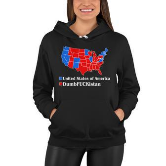 Dumbfuckistan Vs United States Of America Election Map Democrats Women Hoodie - Monsterry
