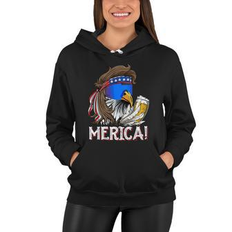 Eagle Mullet 4Th Of July Beer Usa American Flag Merica Cool Gift Women Hoodie - Monsterry CA
