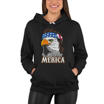 Eagle Mullet 4Th Of July Cool Gift Usa American Flag Merica Gift Women Hoodie - Monsterry