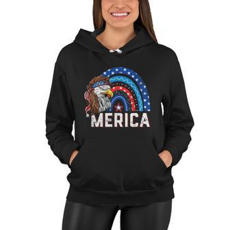 Eagle Mullet 4Th Of July Rainbow Usa American Flag Merica Gift V2 Women Hoodie - Monsterry AU