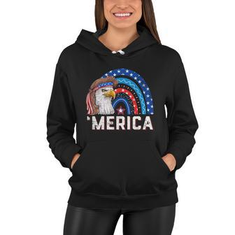 Eagle Mullet 4Th Of July Rainbow Usa American Flag Merica Gift Women Hoodie - Monsterry CA