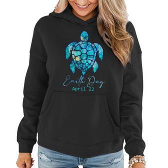 Earth Day 2022 Restore Earth Sea Turtle Art Save The Planet Women Hoodie Graphic Print Hooded Sweatshirt - Thegiftio