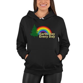 Earth Day Every Day Rainbow Women Hoodie - Monsterry