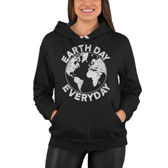 Earth Day Everyday Earth Distressed Women Hoodie - Monsterry