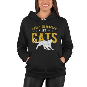 Easily Distracted By Cats Gift Women Hoodie - Monsterry CA