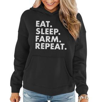 Eat Sleep Farm Repeat T-Shirt Graphic Design Printed Casual Daily Basic Women Hoodie