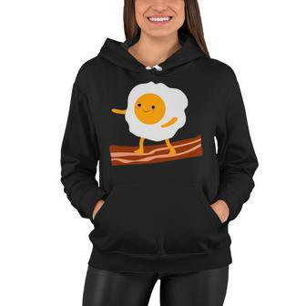 Egg Surfing On Bacon Women Hoodie - Monsterry