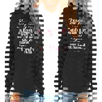 Every Great Auntie Says The F Word Floral V2 Women Hoodie - Thegiftio UK