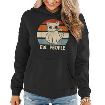 Ew People Cat Knife Meow Kitty Funny Cats Mom And Cat Dad Women Hoodie Graphic Print Hooded Sweatshirt - Thegiftio UK