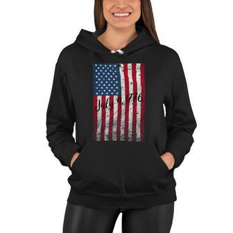Faded Vintage American Flag 4Th Of July 1776 The Original Women Hoodie - Monsterry CA