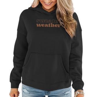 Fall Basic Sweater Weather Brown Color Gift Women Hoodie Graphic Print Hooded Sweatshirt - Seseable