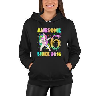 Family Party 6 Years Old Dabbing Unicorn Women Hoodie - Monsterry UK