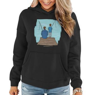 Father And Son Fishing T-Shirt Graphic Design Printed Casual Daily Basic Women Hoodie - Thegiftio UK