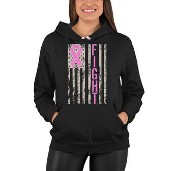 Fight Breast Cancer Awareness Usa Flag Ribbon Tshirt Women Hoodie - Monsterry CA