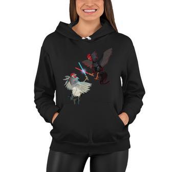 Fighting Rosters Lightsaber Cockfight Women Hoodie - Monsterry