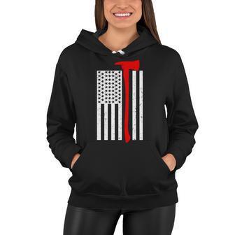 Firefighter Axe American Flag Women Hoodie - Monsterry AU