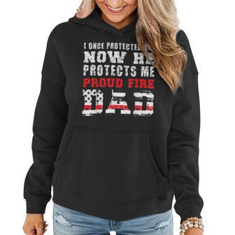 Firefighter Proud Fire Dad Fireman Father Of A Firefighter Dad V2 Women Hoodie - Seseable