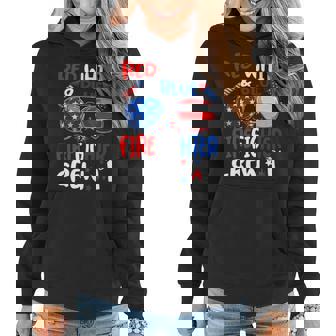 Firefighter Red White Blue Firefighter Crew American Flag V2 Women Hoodie - Seseable