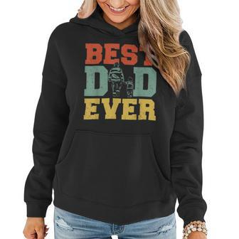 Firefighter Retro Best Dad Ever Firefighter Daddy Happy Fathers Day V2 Women Hoodie - Seseable