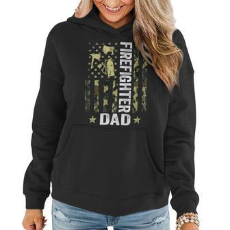 Firefighter Usa Flag Camouflage Firefighter Dad Patriotic Fathers Day_ Women Hoodie - Seseable