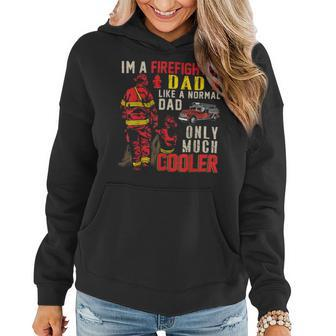Firefighter Vintage Im A Firefighter Dad Definition Much Cooler Women Hoodie - Seseable