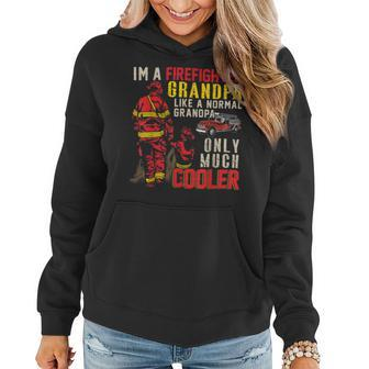 Firefighter Vintage Im A Firefighter Grandpa Definition Much Cooler Women Hoodie - Seseable