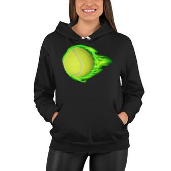Flaming Tennis Ball Tshirt Women Hoodie - Monsterry UK