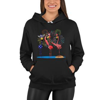 Flamingo 4Th Of July American Flag Flamingo Independence Women Hoodie - Monsterry
