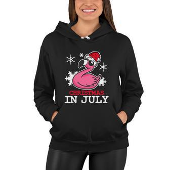Flamingo Funny Christmas In July Snowflakes Women Hoodie - Monsterry