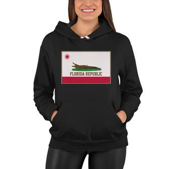 Florida Republic Vintage Alligator Flag Women Hoodie - Monsterry CA
