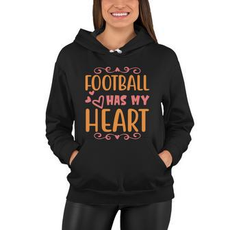 Football Has My Heart Halloween Quote V2 Women Hoodie - Monsterry