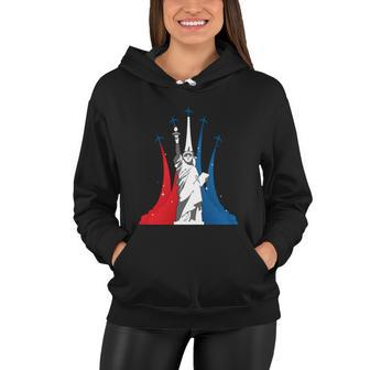 Fourth Of July Fighter Jets Red White Blue 4Th American Flag Women Hoodie - Monsterry