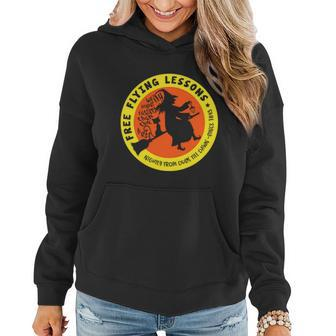 Free Flying Lessons Nightly From Dusk Till Dawn Since 1843 Halloween Quote Women Hoodie Graphic Print Hooded Sweatshirt - Thegiftio UK