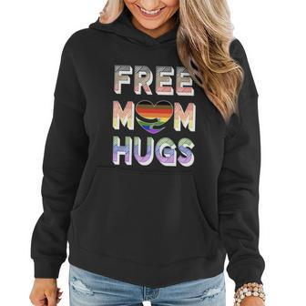 Free Mom Hugs Pride With Arms Hugging Rainbow Hearts Gift Women Hoodie - Thegiftio UK