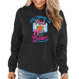 Free Throws Or Pink Bows Boy Or Girl Gender Reveal Party Graphic Design Printed Casual Daily Basic Women Hoodie - Thegiftio UK
