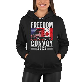 Freedom Convoy 2022 American Canadian Flag Design Tshirt Women Hoodie - Monsterry