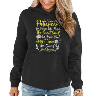 Fuel I Have No Patience For People Who Dislike The Cute Gift Racing Gift Women Hoodie - Thegiftio UK